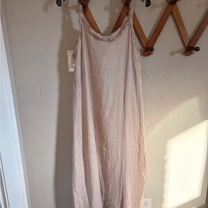 Francesca Bettini 100% Linen Maxi Cottage Core Dress